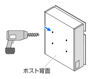 ポスト背面穴開け